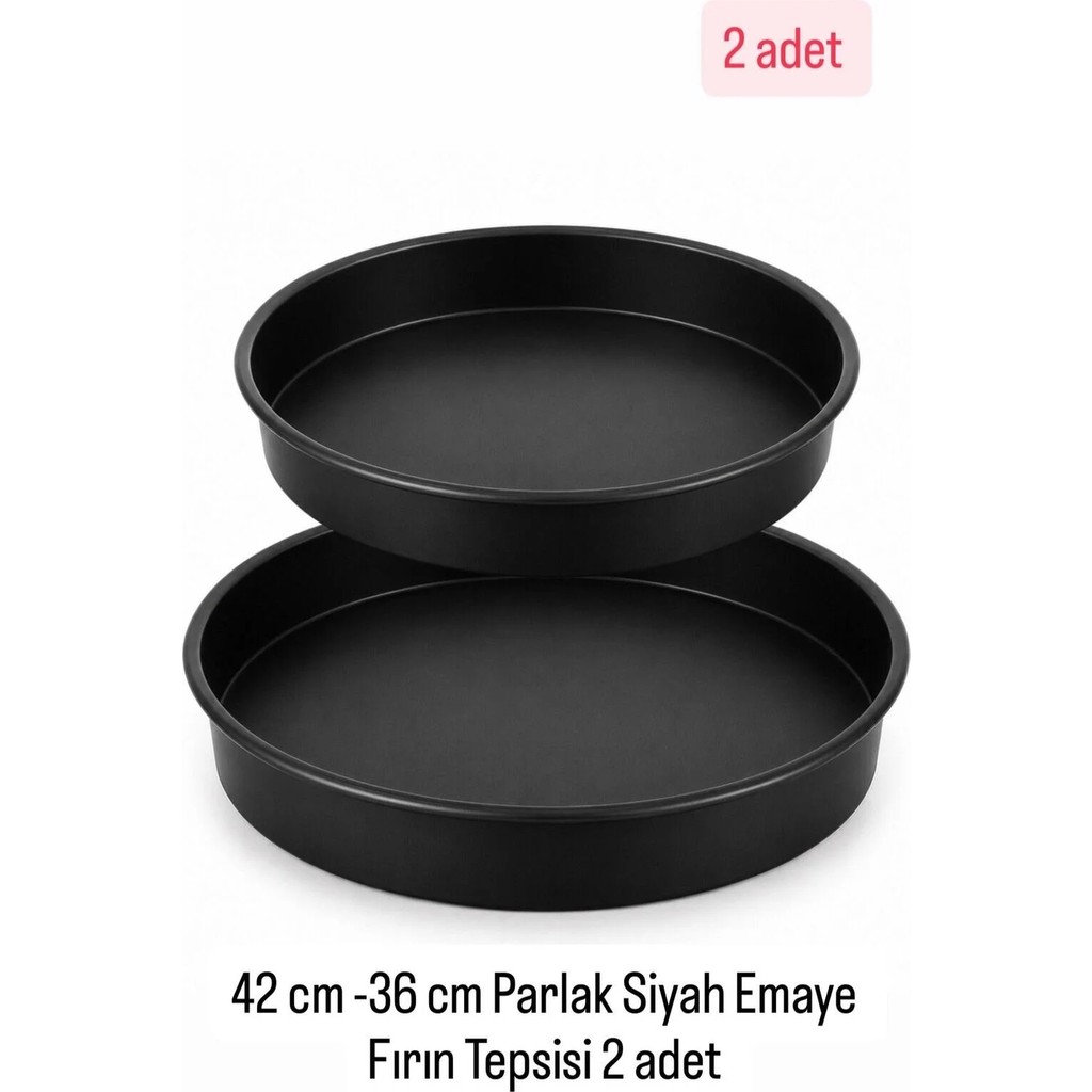 Becen House Emaye Kaplama Yuvarlak Sağlıklı Yapışma Yapmaz Fırın Tepsisi 36-42 CM 2 ADET - 36 cm Tepsiler / Fırın Kapları Fiyatı