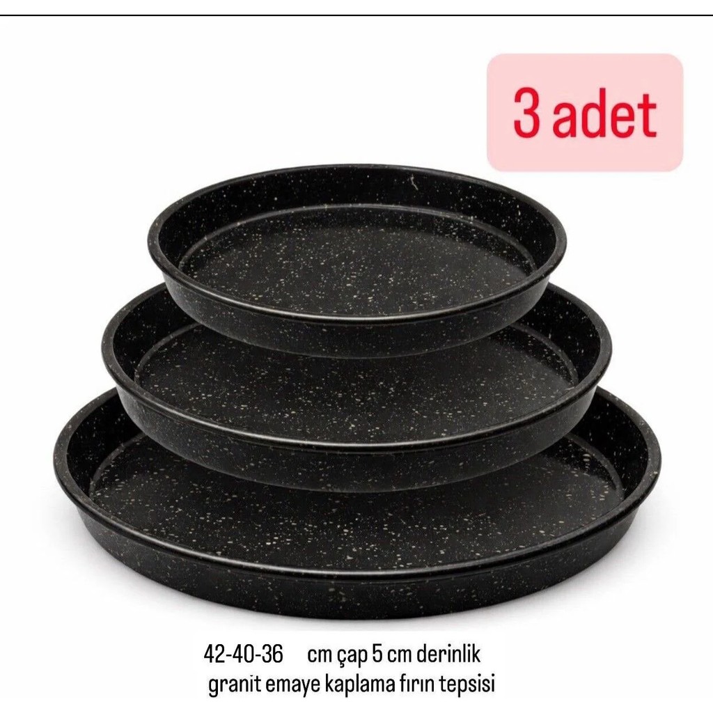 Becen House Granit Emaye Kaplama Yuvarlak Sağlıklı Yapışma Yapmaz Fırın Tepsisi 36-40-42 cm 3 Adet - 40 cm SSD / Solid State Drive Fiyatı