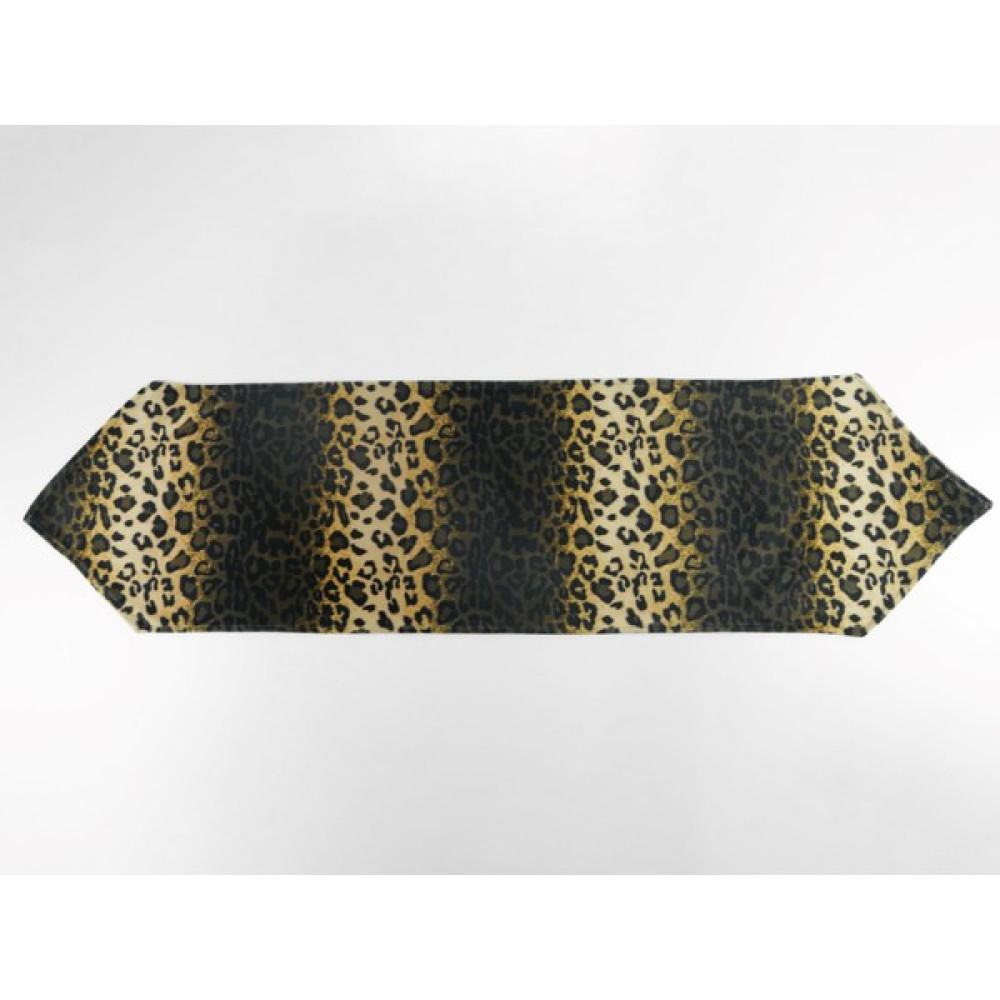 Becen House Leopar Desenli Kadife (Babyface ) Runner Masa Örtüsü - Kahverengi - 33 x 120 cm Masa Örtüsü Fiyatı