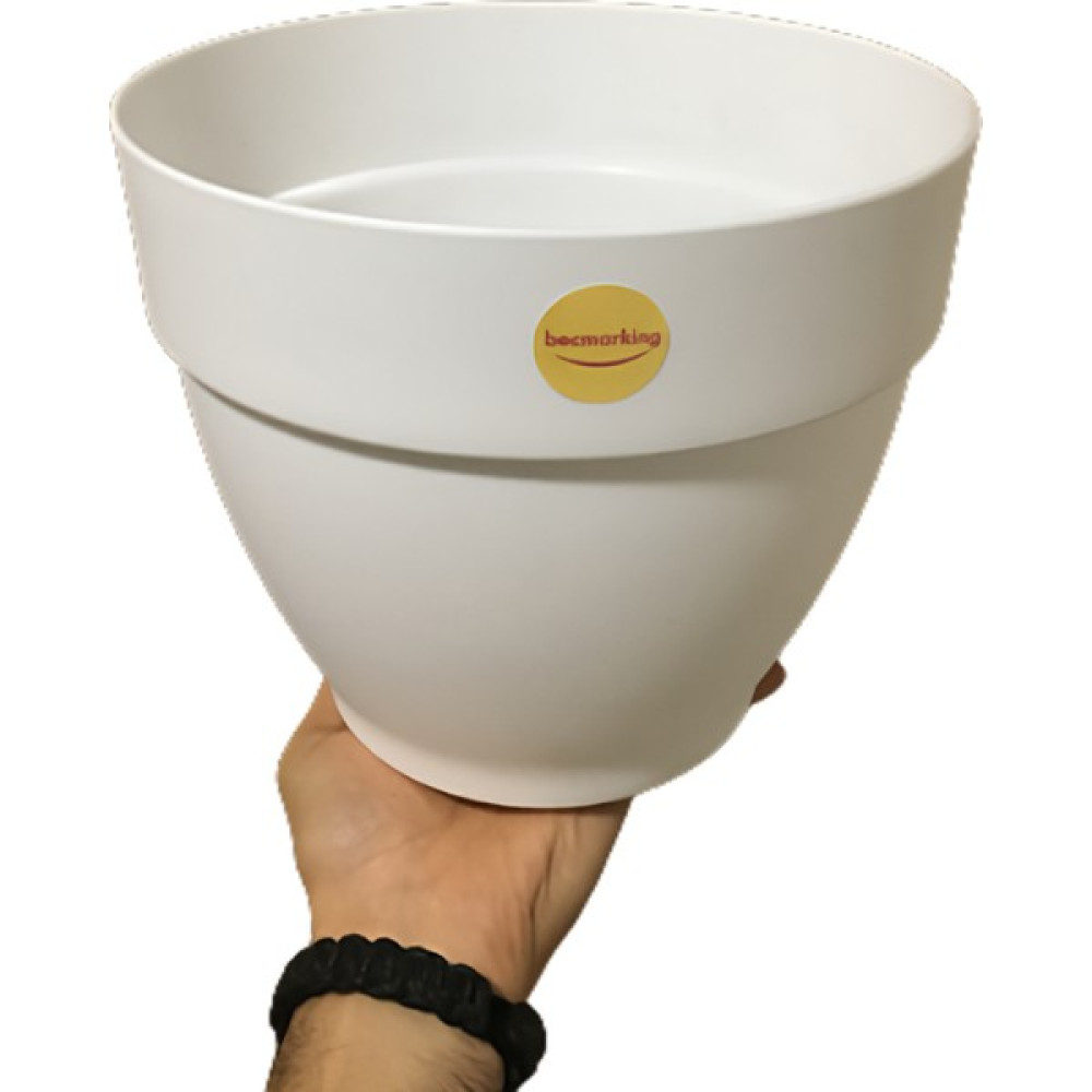 Becmarking Canan Renkli Saksı 25cm - Beyaz Saksı ve Aksesuarları Fiyatı