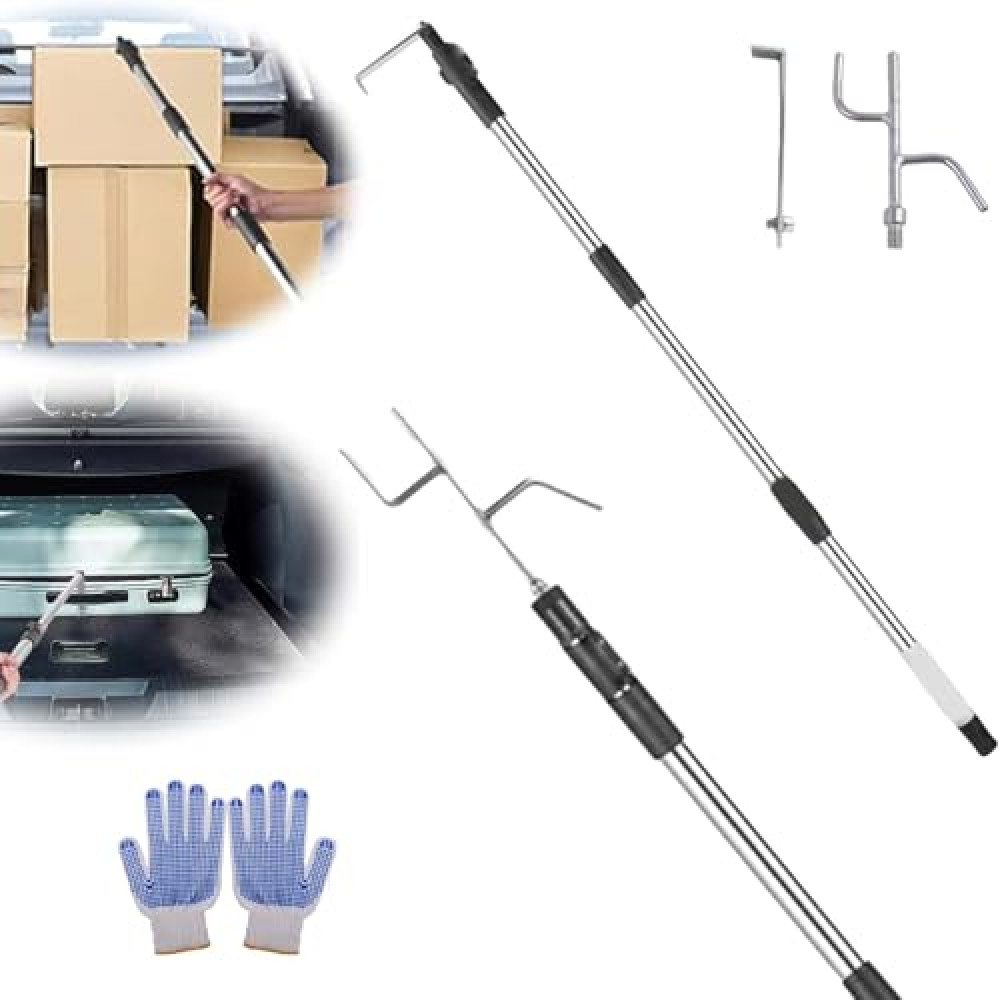 Bed Buddy Truck Tool Magnetic,Truck Cargo Grabber,Telescoping Pickup Truck Bed Retriever Tool,Truck Bed Hook Pole,Truck Cargo Retriever Telescoping Pole,Cargo Grabber Reach Retriever Tool (1.5M)