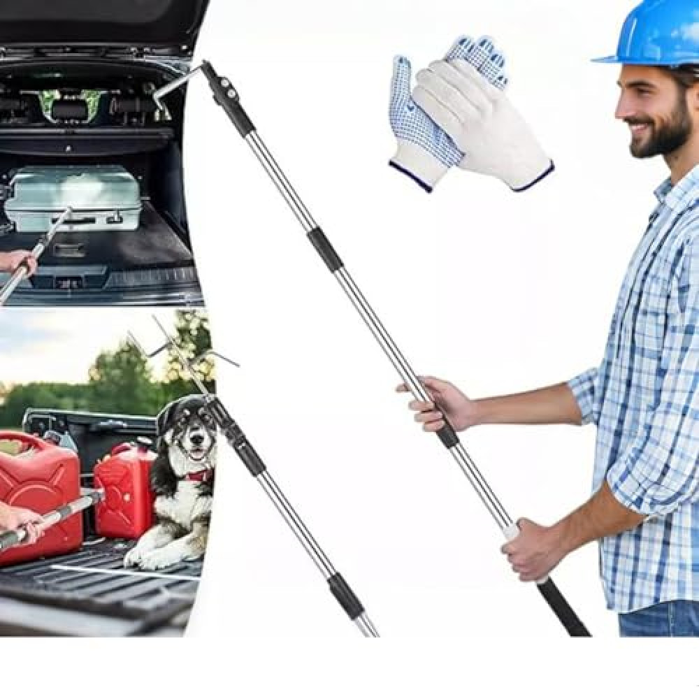 Bed Buddy Truck Tool, Truck Cargo Grabber, Telescoping Pickup Truck Bed Retriever Tool,Truck Bed Hook Pole,Truck Cargo Retriever Telescoping Pole,Cargo Grabber Reach Retriever Tool (1.5M)