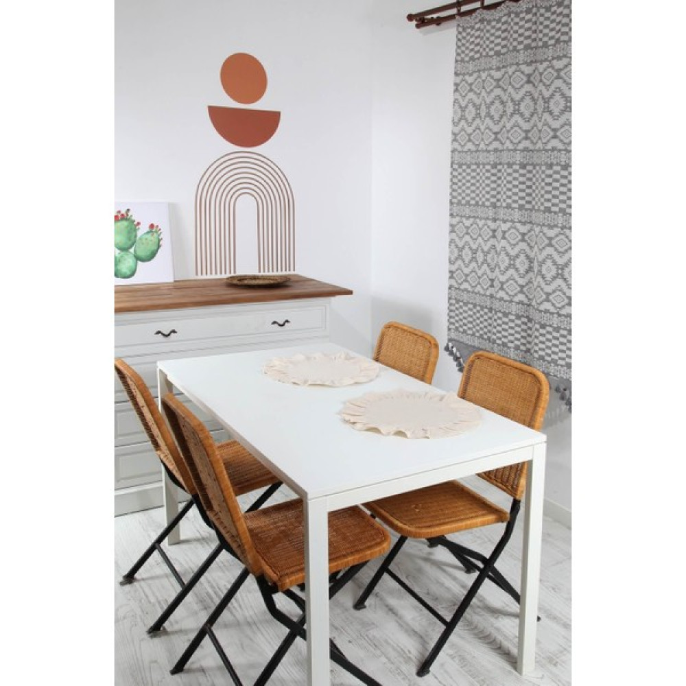 Bedinn Naturel Amerikan Servisi Yuvarlak 2'li Vintage 40 cm - Krem - 40 x 40 cm Amerikan Servis Fiyatı