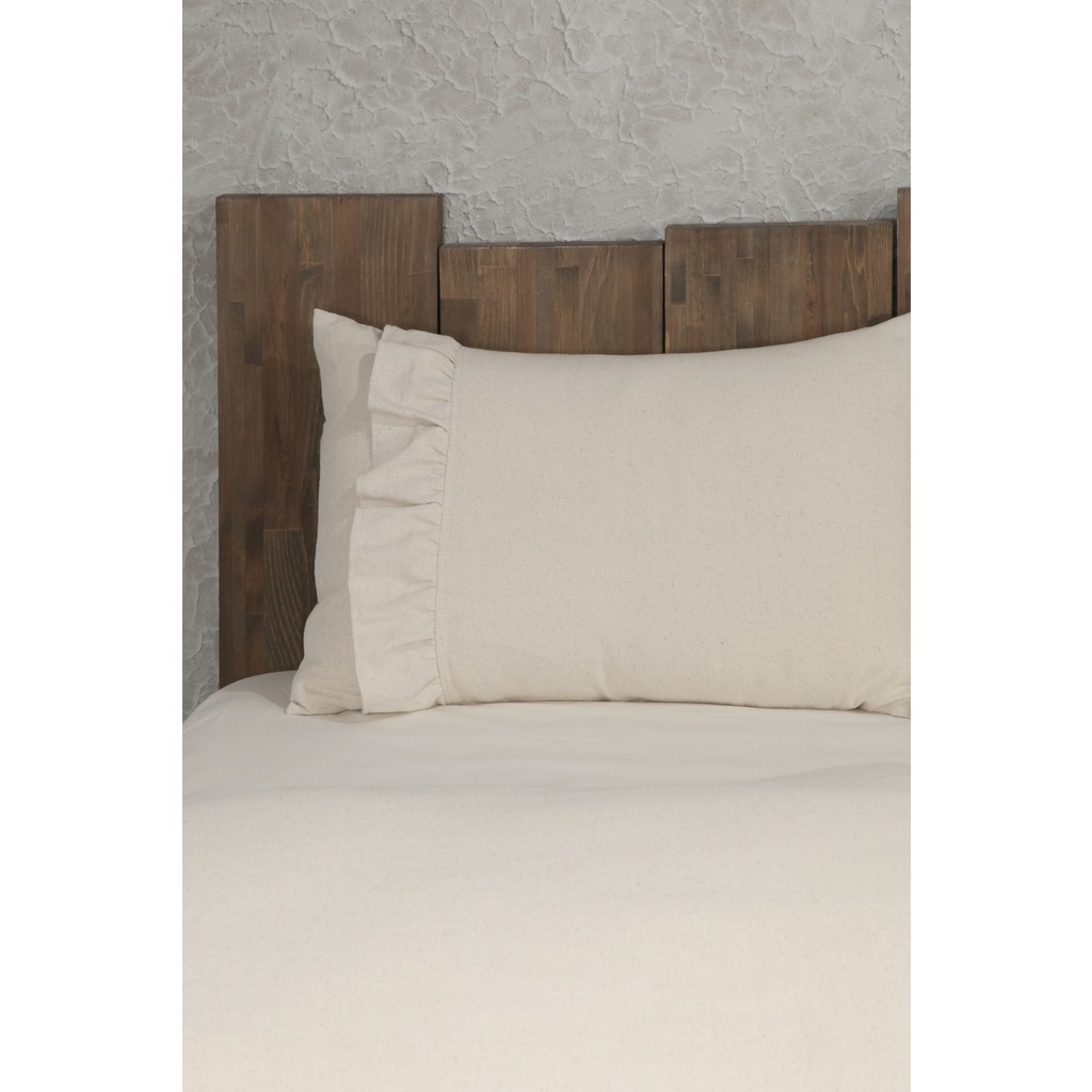 Bedinn Naturel Fırfırlı Yastık Kılıfı 2 li Vintage 50x70 Cm - 50 x 70 cm - Krem Yastık Kılıfı Fiyatı