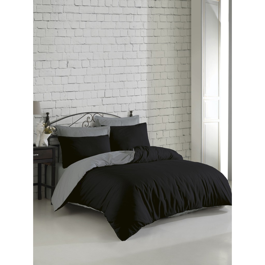 Bedline Ranforce Colormix Nevresim Takımı Çift Kişilik Siyah/gri - 200 x 220 cm - Siyah - Gri Nevresim Takımı Fiyatı