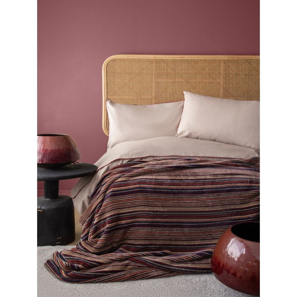 Bedline Şönil Triko Battaniyeli Nevresim Seti Çift Kişilik Mona Vizon - 200 x 220 cm Nevresim Takımı Fiyatı