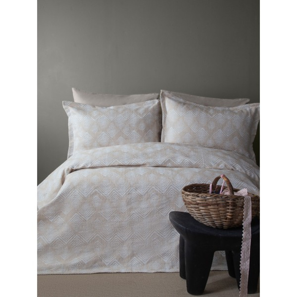 Bedline Tek Yatak Örtüsü Çift Kişilik Areca Bej 230X240 cm - 230 x 240 cm Yatak Örtüsü Fiyatı