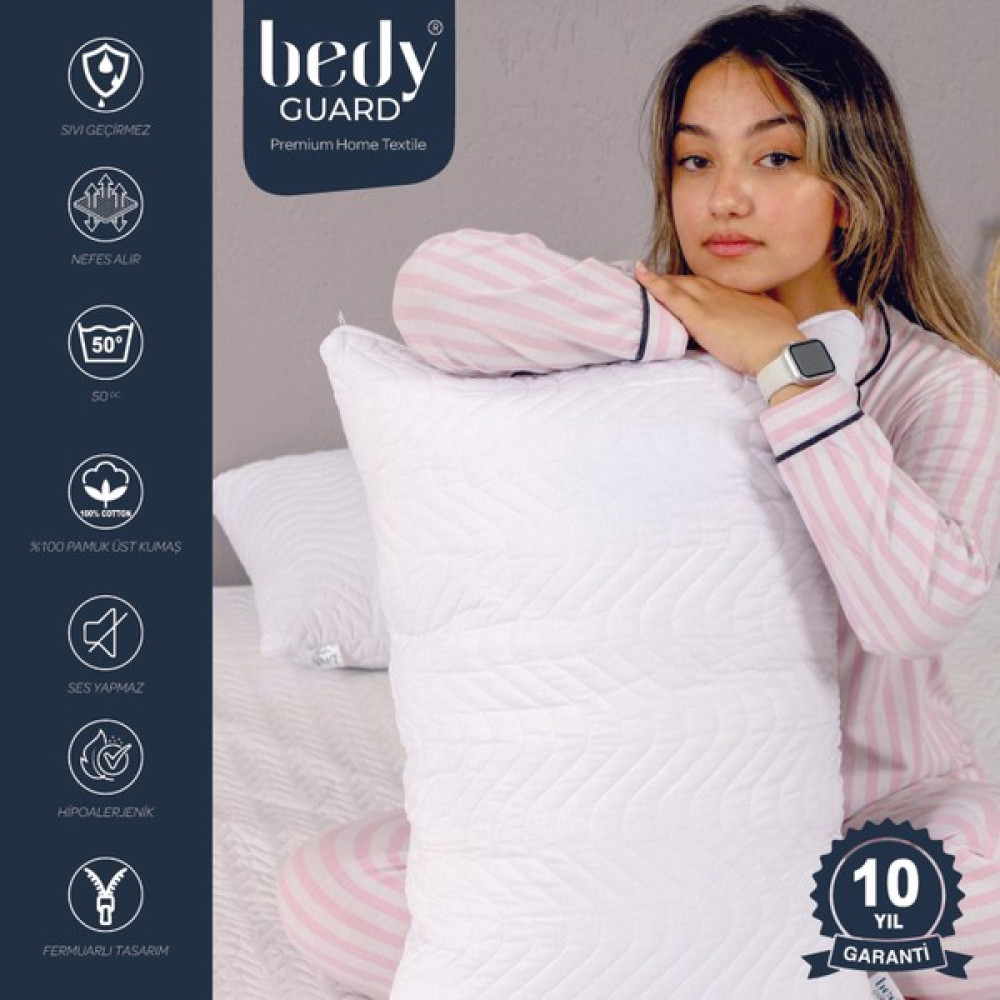 Bedy Guard 2'li Royal Sıvı Geçirmez Yastık Koruyucu - 50 x 70 cm - Beyaz Alez / Yatak Koruyucu Fiyatı