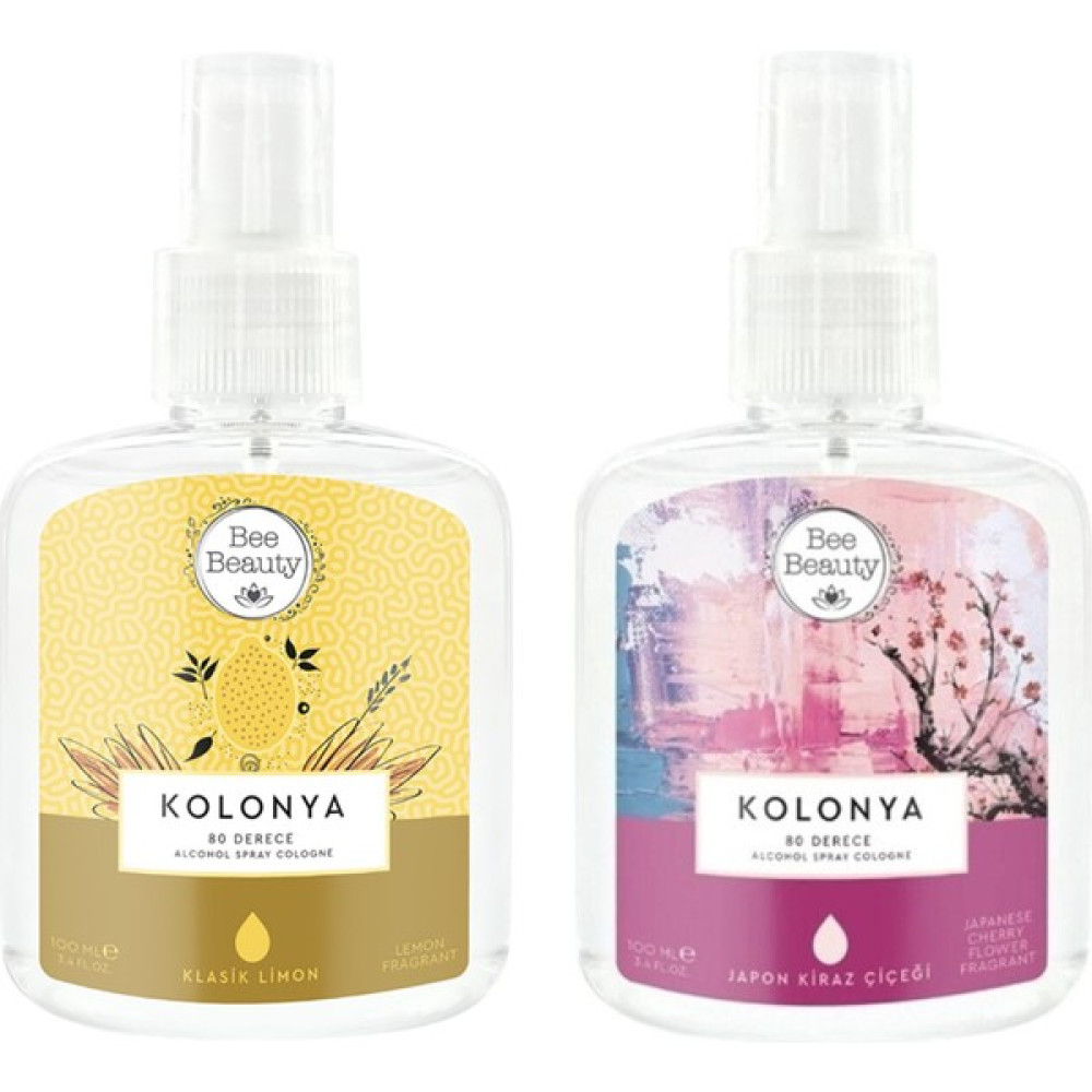 Bee Beauty Klasik Limon Kolonya 100 Ml - Bee Beauty Japon Kiraz Çiçeği Kolonya 100 Ml 2li Set Kolonya & Gülsuyu Fiyatı
