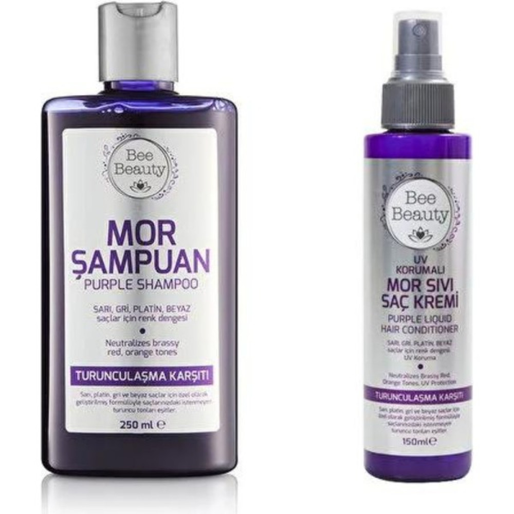 Bee Beauty Mor Şampuan 250 ml - Bee Beauty Mor Sıvı Saç Kremi 150 ml 2'li Set Şampuan ve Saç Kremi Fiyatı