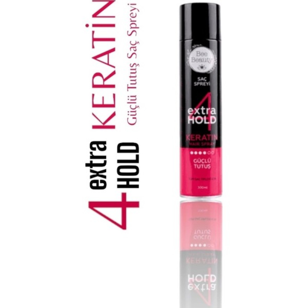 Bee Beauty Tuisstore Bee Beauty Keratin Güçlü Tutuş Saç Spreyi Keratin Extra Hold Hair Spray 300 ml - 1 Siyah Saç Şekillendirici Sprey Fiyatı