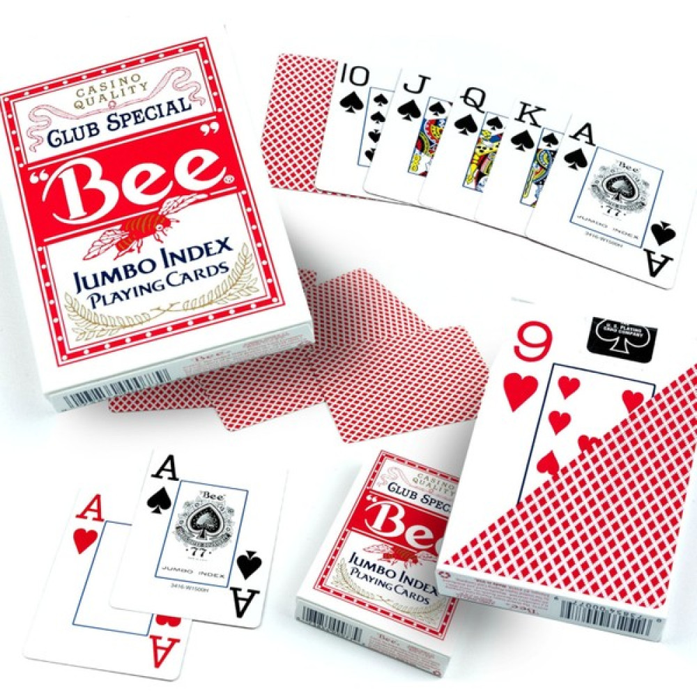 Bee Poker Jumbo Diamond Back Oyun kartı -Kırmızı Deste - Kırmızı Oyun Takımları Fiyatı