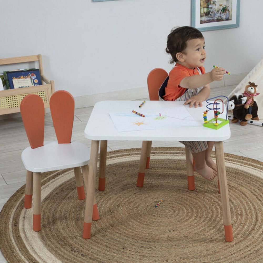 Bee Smart Çocuk Oyun Aktivite Masası - Çocuk Çalışma Masası - Montessori Masa Sandalye - Turuncu Bebek Odası Tekstili Fiyatı