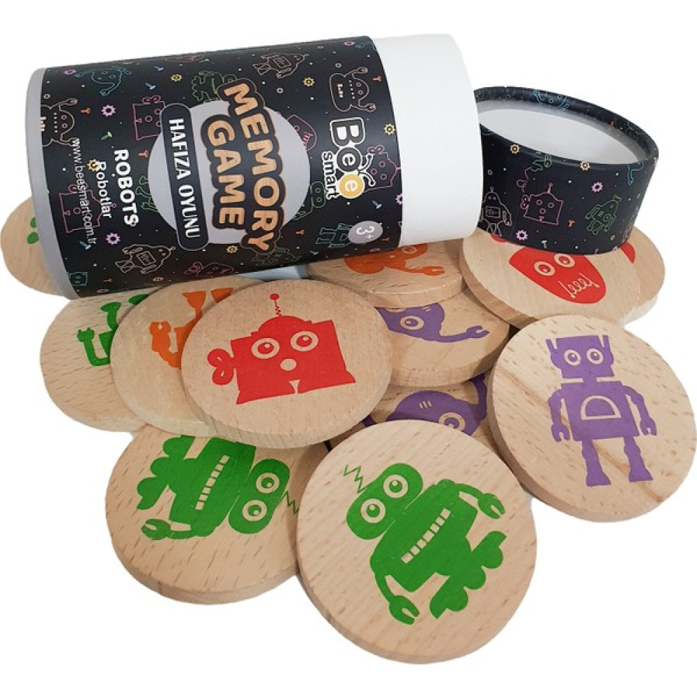 Bee Smart Memory Game Robots - Ahşap Robotlar Bebek Oyuncakları Fiyatı