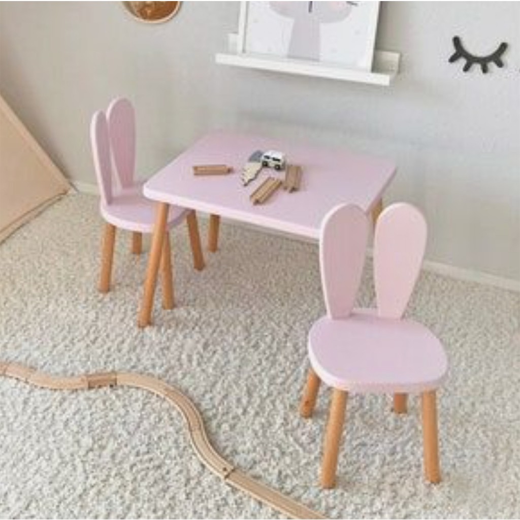 Bee Smart Pembe Naturel 2 Sandalyeli Set - Standart Standart Sandalye Fiyatı