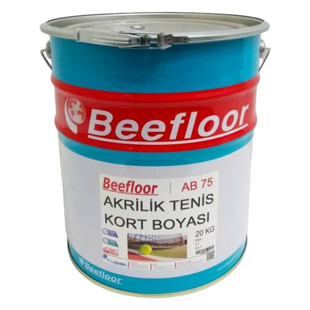 Beefloor Akrilik Tenis Kort Boyası (Dış Zemin Boyası) 20 kg - 010 - Beyaz Boya Malzemeleri Fiyatı