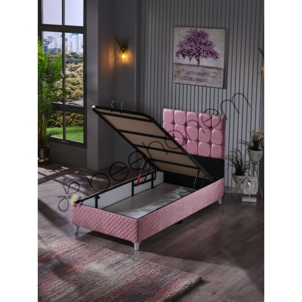 Beehanem Bengü 90 x 190 cm Tek Kişilik Baza Set (Yataksız) - Pembe - 90 x 190 cm Baza Fiyatı