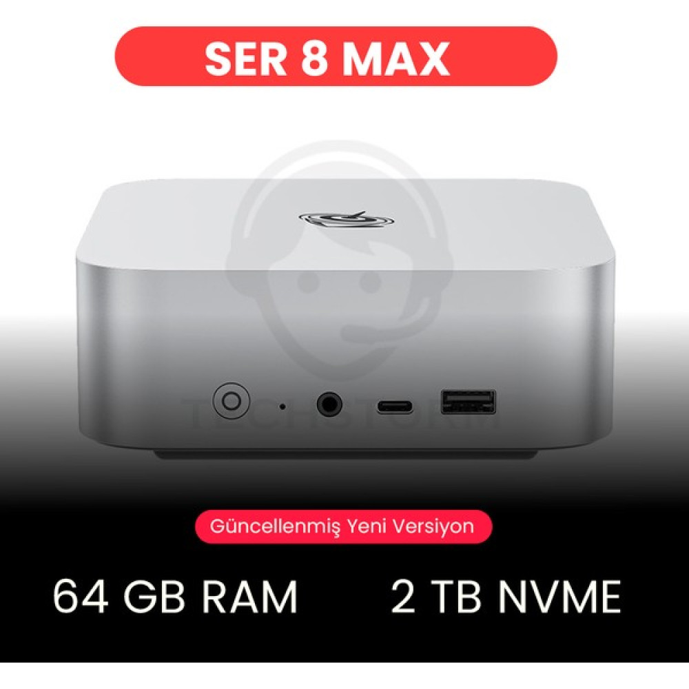 Beelink Ser8 Max Amd Ryzen 7 8845HS 64GB Ddr5 2 Tb Nvme WIN11 Pro Mini Pc - Gri Masaüstü Bilgisayar Fiyatı