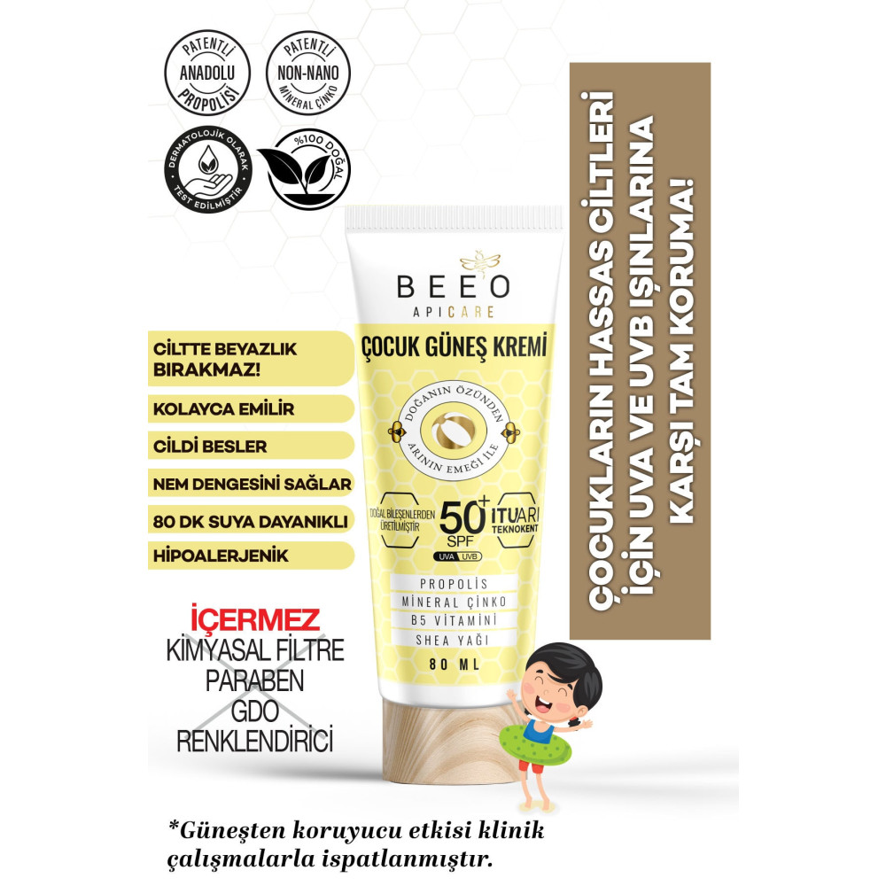 BEEO Apicare Propolisli Çocuk Güneş Kremi Güneş Kremleri ve Losyonları Fiyatı