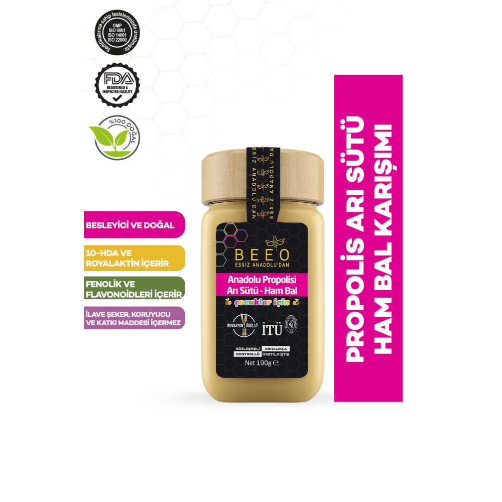 BEEO Çocuk Için Propolis Arı Sütü Ham Bal Gıda Fiyatı