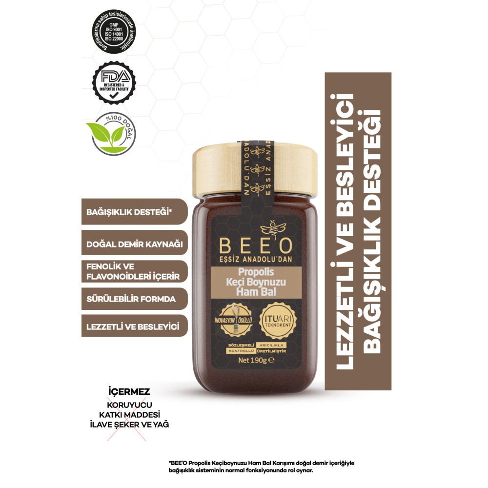 BEEO Keçiboynuzu + Ham Bal + Propolis Gıda Fiyatı
