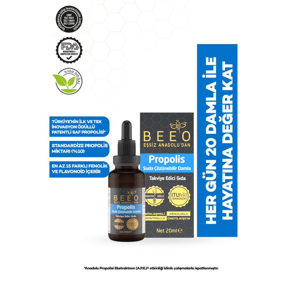 BEEO Suda Çözünebilir Propolis Damla 20 Ml Gıda Fiyatı