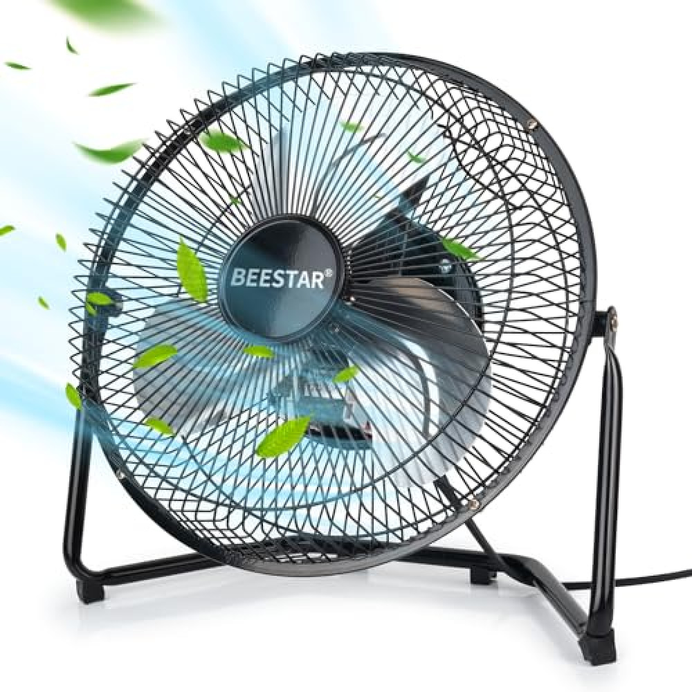 BEESTAR Floor Fan,3-Speed Portable Metal Fan, Fan Quiet for Home,Floor Fan with Adjustable Tilt for Home Office Bedroom,Black (9 INCH) Fans Fiyatı