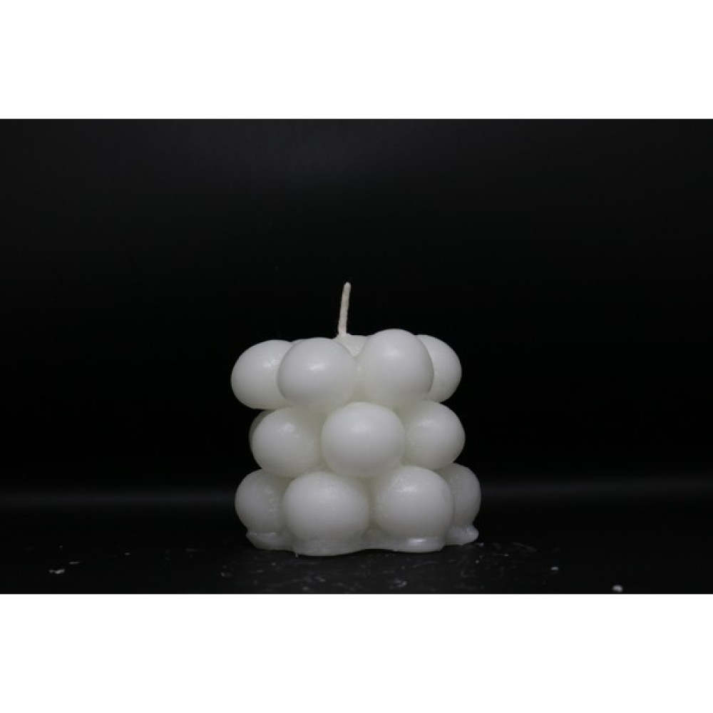 Beetiful Dekoratif Dağınık Turkuaz Bubble Mum (Kokulu) - Beyaz - 1 Adet Dekoratif Mum Fiyatı