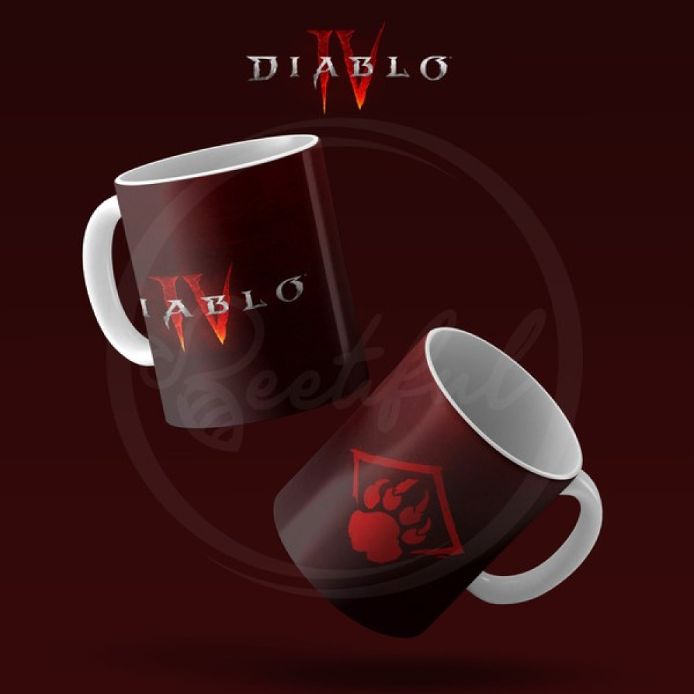 Beetiful Diablo 4 Özel Baskılı Kupa Bardak Porselen Resimli Baskı - Beyaz - Kahverengi Oto Boyaları Fiyatı