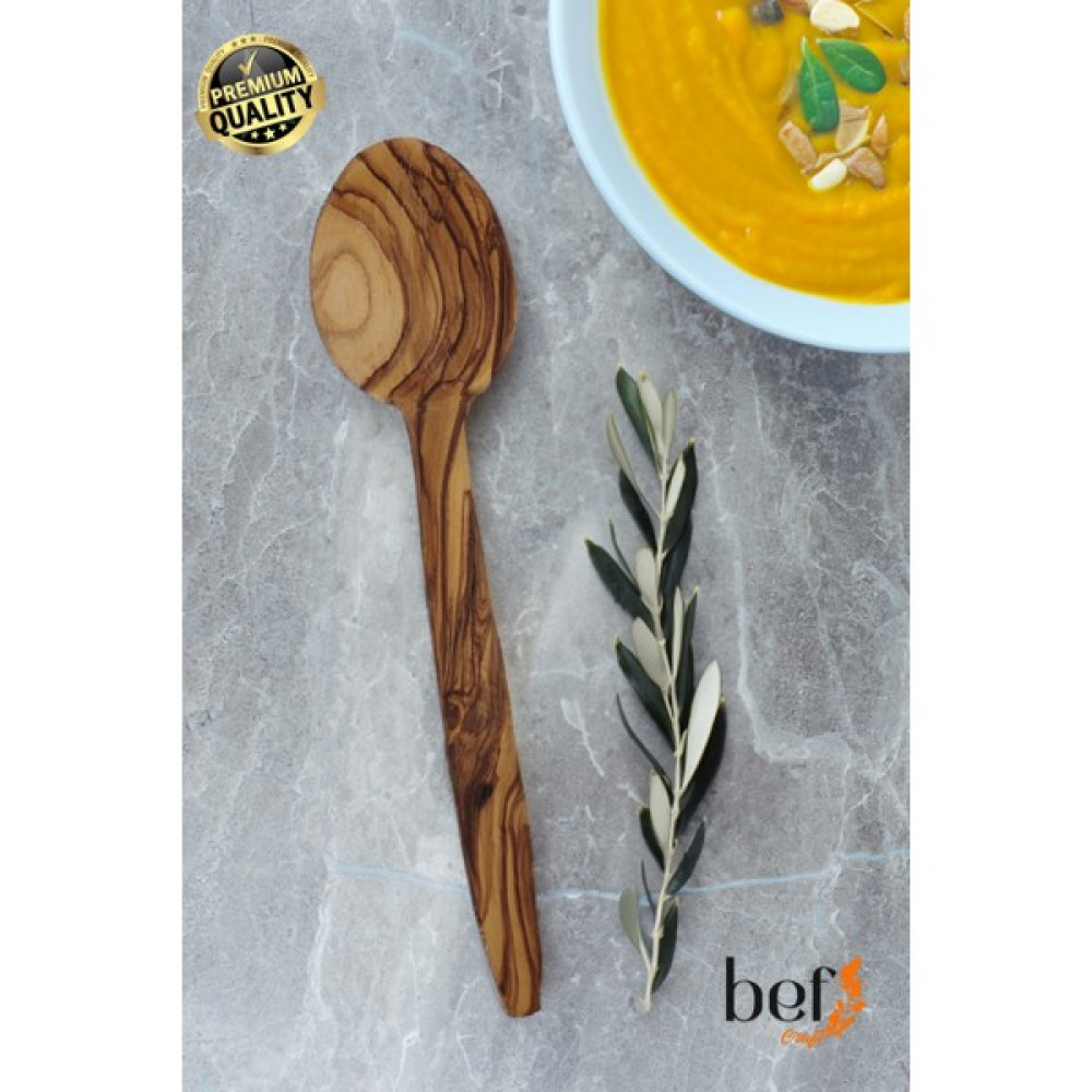 Bef Craft Tahta Kaşık Ahşap Yemek Kaşığı Pilav Kaşığı Zeytin Ağacı El Yapımı Mutfak Gereçleri 23CM Doğal Kaşık Çatal / Kaşık / Bıçak Takımları Fiyatı