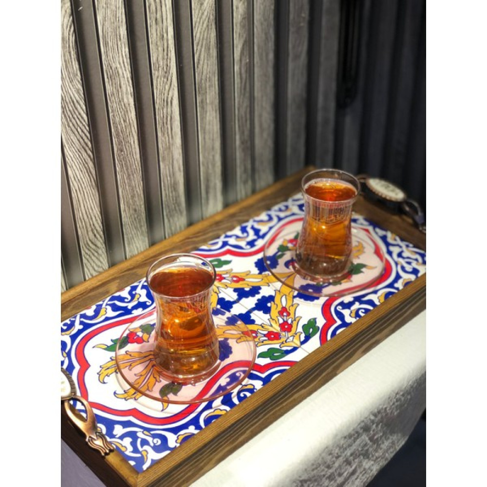 Bef Craft Tepsi 45X25 cm Doğal Masif Seramik Sunum Tepsisi Mermer Desen Tepsi Çay Tepsisi - 1 Adet Servis Tepsisi Fiyatı