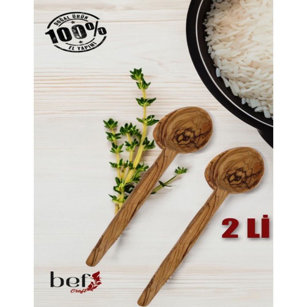 Bef Craft Zeytin Ağacı 32 cm 2 Adet Yemek Kaşığı 32 cm 2'li Set Doğal El Yapımı Tahta Yemek Kaşığı (32CM)2 Adet - Ahşap Çatal / Kaşık / Bıçak Takımları Fiyatı