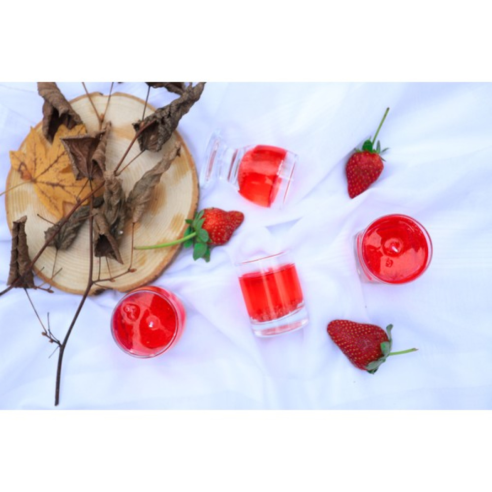 Befa Strawberry Garden Set (Kokulu Dekoratif Jel Mum) - 4 Adet - Kırmızı Dekoratif Mum Fiyatı