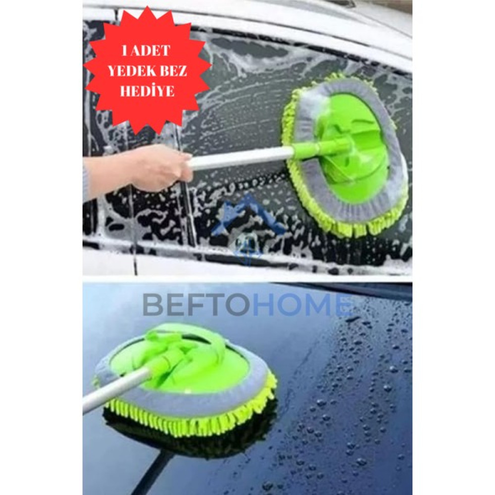 Befto Home Mikrofiber Çok Fonksiyonlu 2 In 1 Oto Araba Yıkama Temizleme Fırçası, Oto Yıkama Mopu (Yedek Bezli) Oto Yıkama Ürünleri Fiyatı