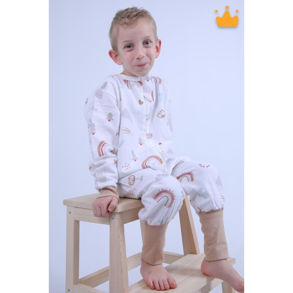 Begisa 2-8 Yaş 1 Tog Pazen Çocuk Uyku Tulumu Unisex Uzun Kollu Uyku Tulumu Erkek Çocuk Tulum Fiyatı