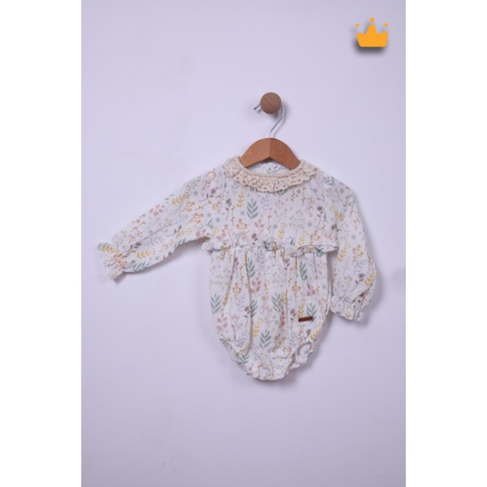 Begisa Kız Bebek Çocuk Müslin Kopanakili Çiçek Desenli Badi Bayramlık 22414 Bebek Body Fiyatı