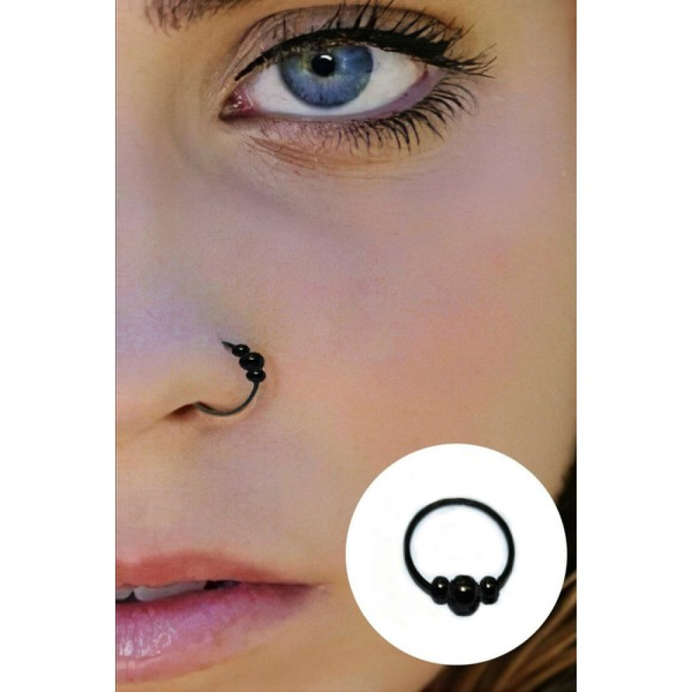 Begonia Accessories, 925 Ayar Gümüş, 3 Top Boncuklu Hızma - Gümüş - Siyah Hızma Fiyatı