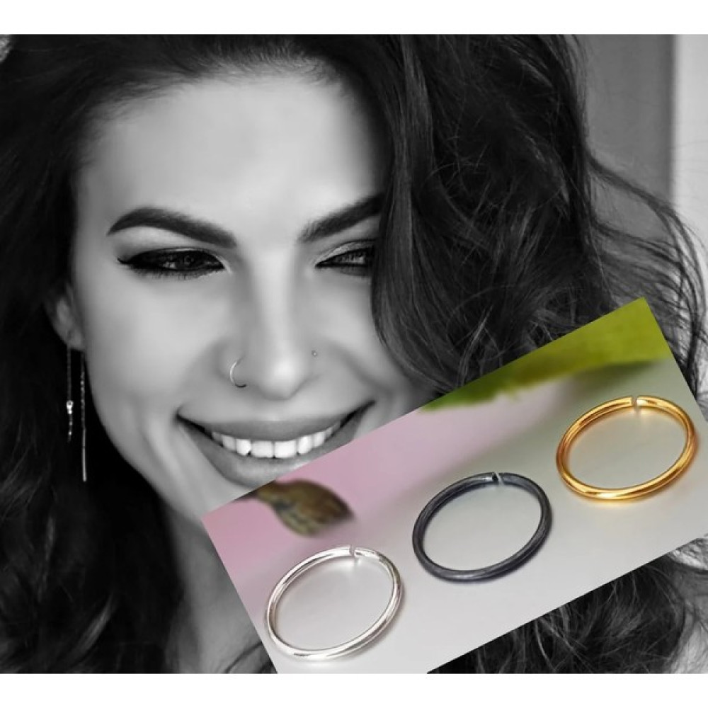 Begonia Accessories 925 Ayar Gümüş Klasik Halka Set - Gümüş - Siyah Hızma Fiyatı