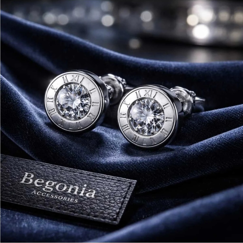 Begonia Accessories Vip Çelik 9mm Yuvarlak Zirkon Taşlı 1 Çift Küpe - Antialerjik Paslanmaz Kararmaz Takı - Standart - Gümüş Diğer Fiyatı