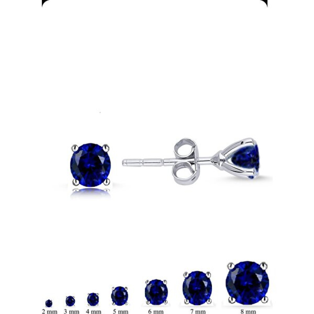 Begonia Accessoriess 925 Ayar Gümüş Lacivert Zirkon Tek Taş 1 Çift Unisex Küpe - 4 mm Gümüş Küpe Fiyatı