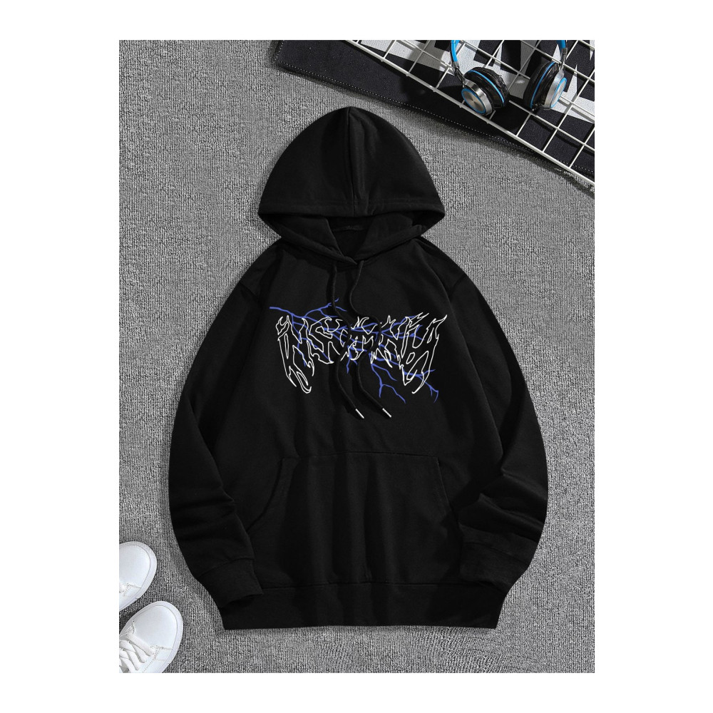 BEGRİFF Unisex Mavi Harajuka Baskılı Sweatshirt 3XL Beden Bayan Sweatshirt Fiyatı