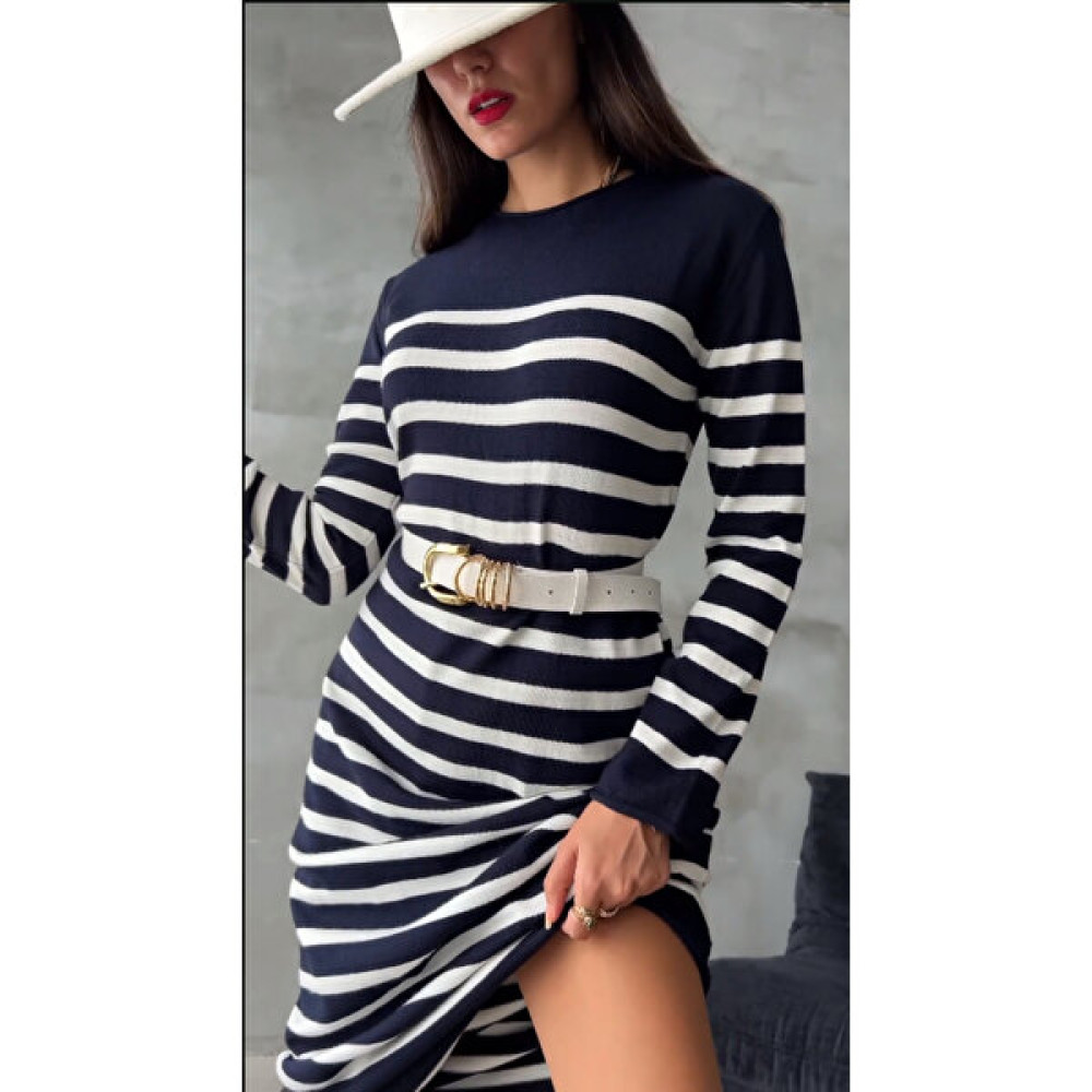 Begx Butik Çizgili Triko Elbise Elbise Fiyatı