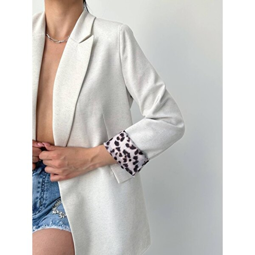 Begx Butik Düğmesiz Leopar Astarlı Blazer Ceket Bayan Ceket Fiyatı