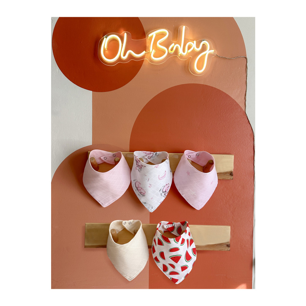 Begybaby (5 ADET) Organik Müslin Kumaş Çift Katlı Çift Çıtçıtlı Mama Önlüğü 5li Şeker Desenli Salya Bezi Bebek Giyim-Tekstil Fiyatı