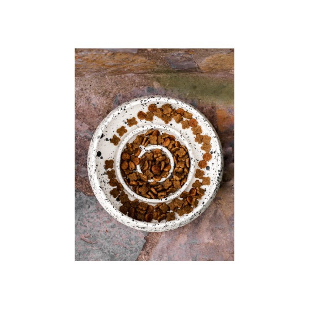 Beige & Stone Slow Eat Yavaş Yeme Seramik Mama Kasesi (L) Benekli Evcil Hayvan Ürünleri Fiyatı