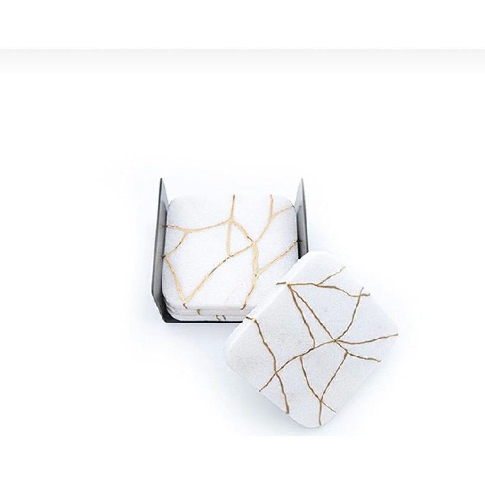 Beigge Handmade Concept Mermer Bardak Altlığı - Beyaz - Altın Oto Boyaları Fiyatı