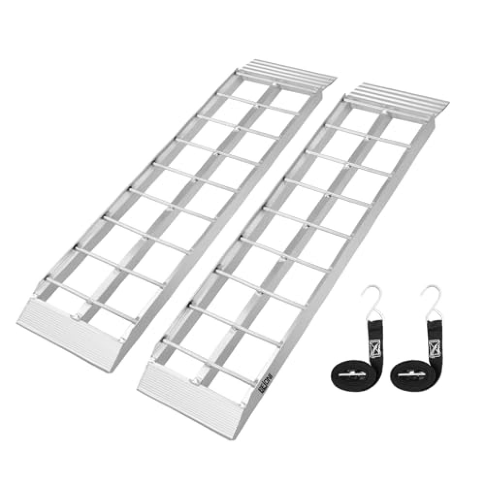 BEJONI 43'' Aluminum Ramp, 1500LBS/PR Capacity Loading Ramps for ATV, Lawn Mower, Dirt Bike, UTV, Heavy Duty Truck Ramps with Non-Slip Surface, Portable Shed Ramps for Easy Loading, 2PCS
