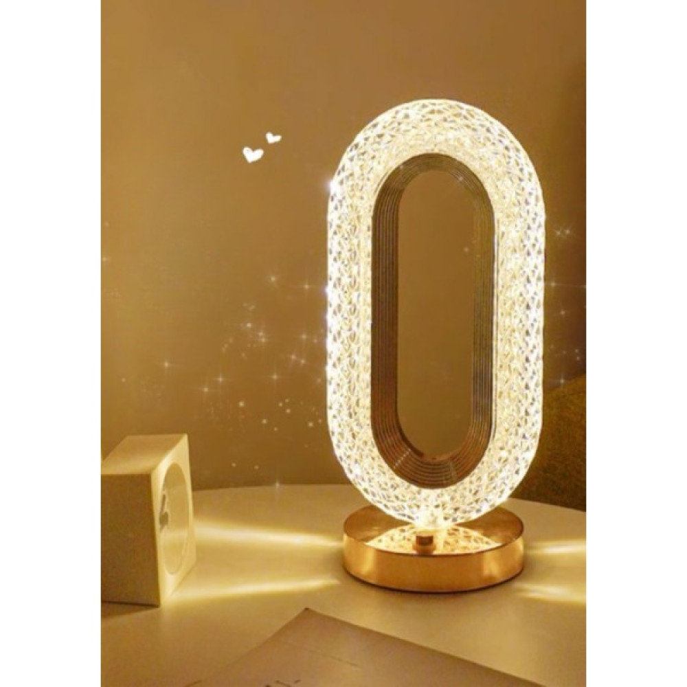 Bekaze Dekoratif Kristal Şarjlı Masa Lambası, Gold LED Abajur, Dokunmatik 3 Renk Modu Abajur Fiyatı