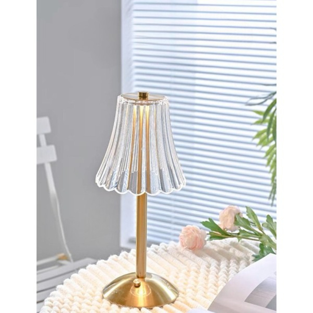 Bekaze Dekoratif Kristal Şarjlı Şemsiye Gold LED Abajur, Masa Lambası, Dokunmatik 3 Renk Modu Abajur Fiyatı