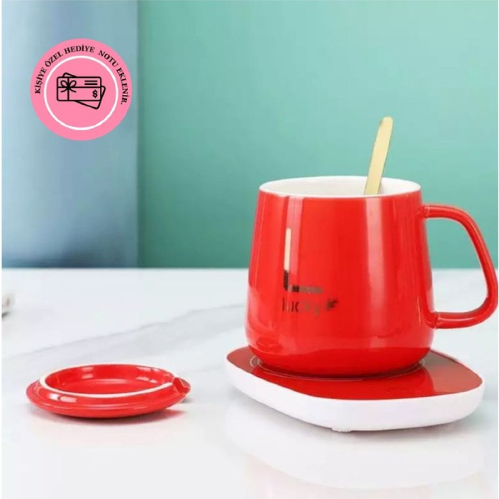 Bekaze Usb'li Isıtıcı Porselen Kupa Bardak, Termostat Akıllı Bardak, - Kırmızı Fincan / Bardak / Kahve Takımı Fiyatı
